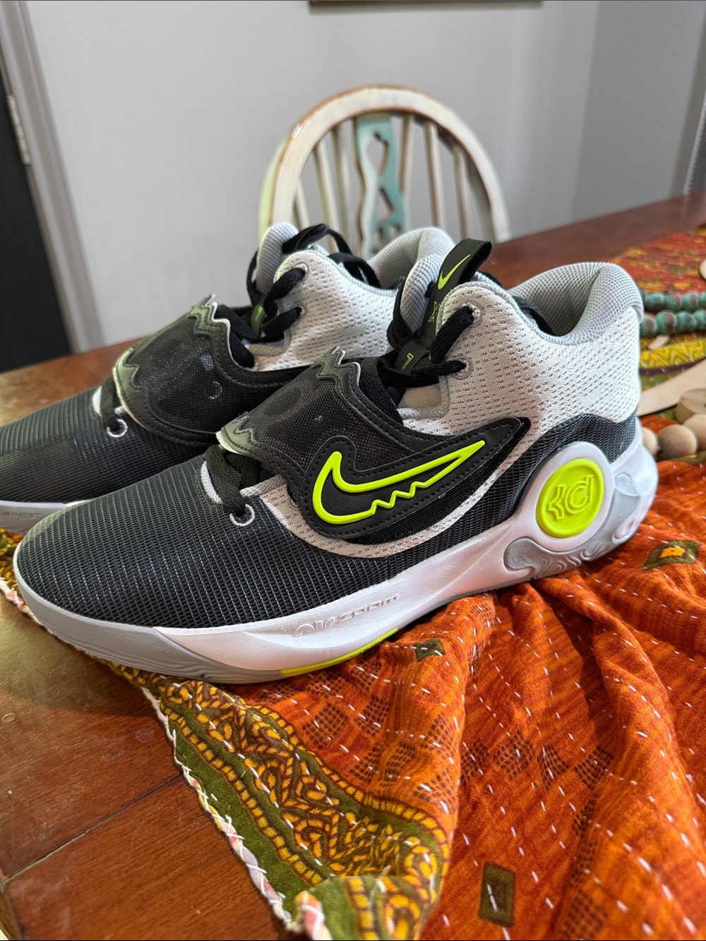 Nike Men's Athletic Sneakers in Black, White & Neon Green